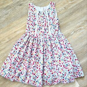 FDK angel girls 100% cotton red white blue yellow floral dress size 8.